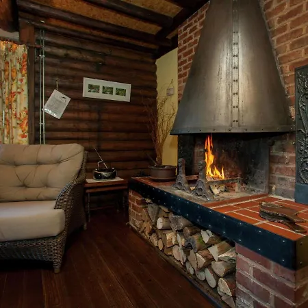 Chalet Open Wooden Chalet Built Against A Hill *